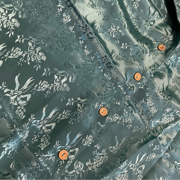 H.E.R. green Floral Print Button Up Long Sleeve Blouse - Picture 6 of 6